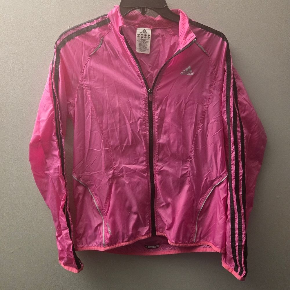 Adidas Response Formotion Windbreaker Jacket Women's Pink 3-Stripes Full Zip